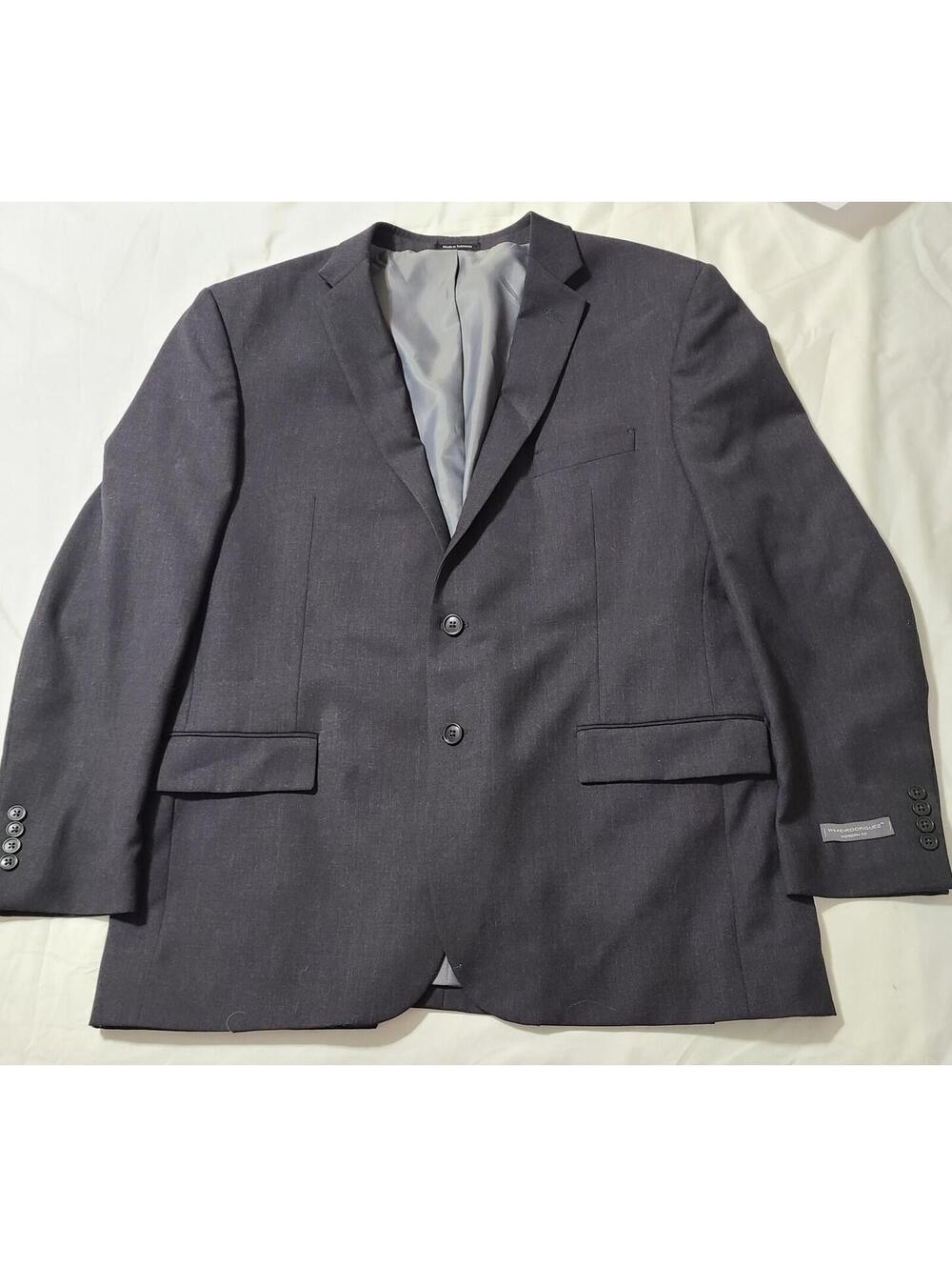 Wilke-Rodriguez Modern Fit Wool Blend Blazer Mens Sz 46R Gray Two Button Jacket